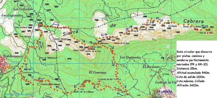 ver descripcin de ruta  desde valdemanco al pico de la miel por el cordal de la sierra de la cabrera y fotografias