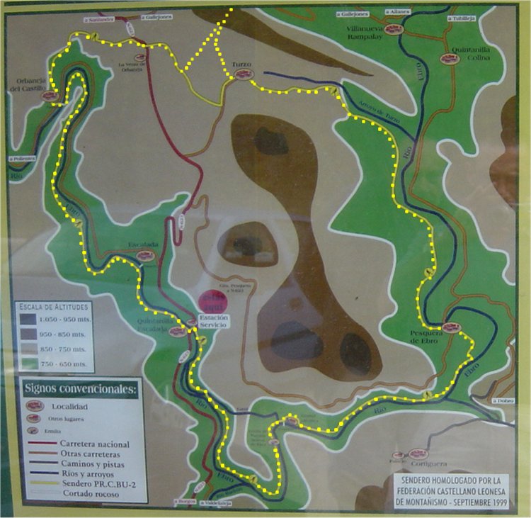 Ver descripcin de ruta por el Can del Ro Ebro (Burgos). Orbaneja del Castillo, Escalada, Quintanilla de Escalada, Pesquera de Ebro, Turzo, Orbaneja.