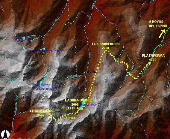 Ver descripcin de ruta desde la plataforma de Gredos a la cima del Almanzor