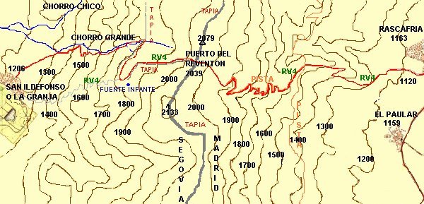 Ver descripcin de ruta: La Granja de San Ildefonso, Arroyo del Chorro Grande, Puerto del Reventon, Rascafra. Montes Carpetanos.