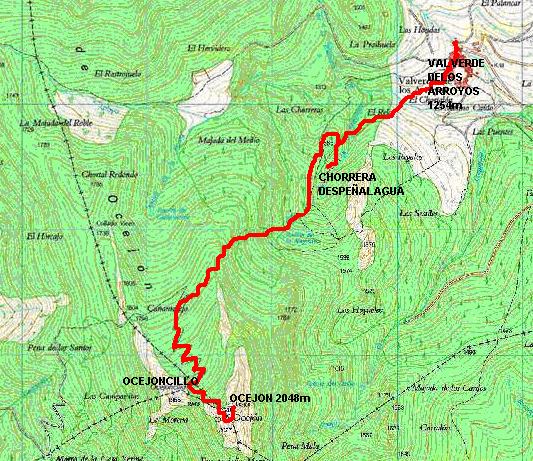 Ver descripcin de ruta: Valverde de los Arroyos, Chorreras de Despeaelagua, El Ocejon, Valverde de los Arroyos. Guadalajara.