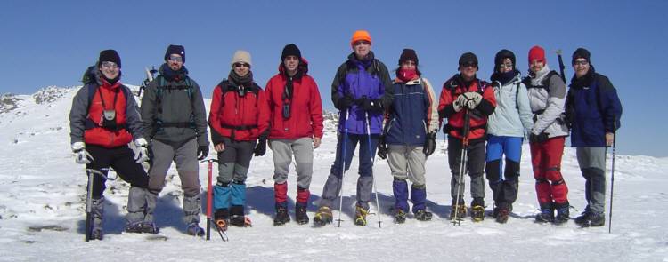El grupo en el Pueerto del Nevero. Ruben, Javi, David, Carlos, Antonio, Marta, Rafael, Paloma, Hctor y Lucas.
