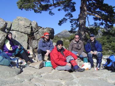 Mónica, Karlos, Carlos, Ángel y Lucas en el mirador Luis Rosales