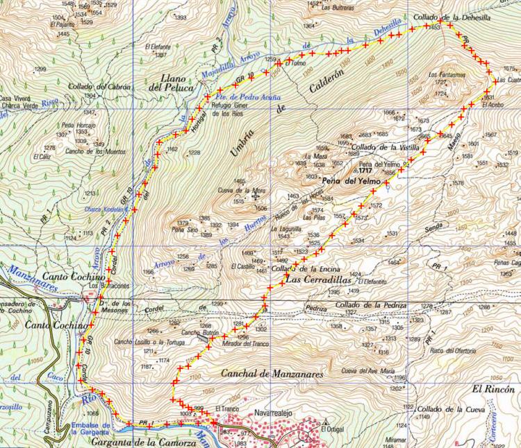 Ver descripcin de ruta y fotografas: El Tranco, Canto Cochino, El Tolmo, Collado de la Dehesilla, El Yelmo, Mirador del Tranco