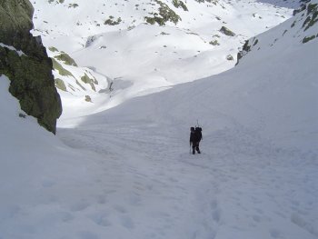 Manolo en la subida por la Portilla del Crampon